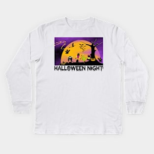 Halloween Night With Guest tee design birthday gift graphic Kids Long Sleeve T-Shirt